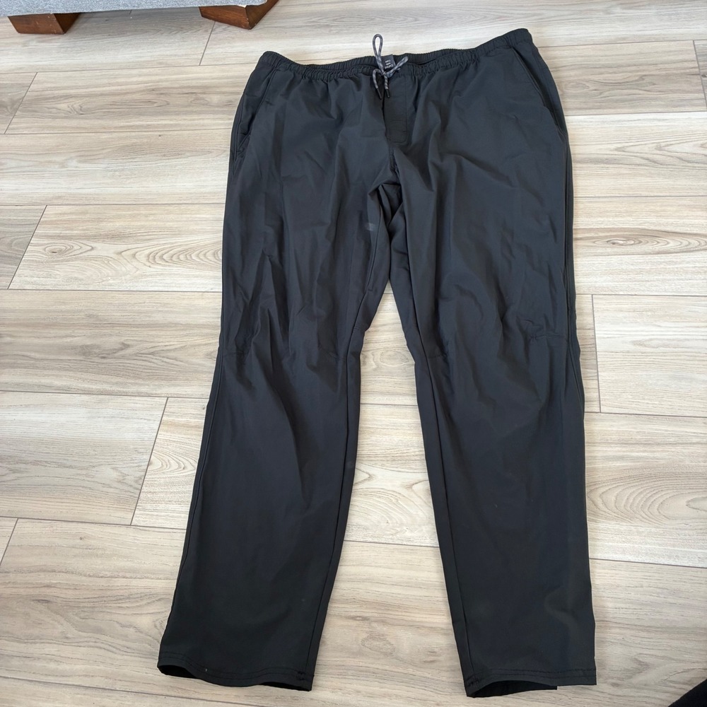 Alpine Design Mens Black Jogger Pants Elastic Waist Drawstring Casual Size XXL